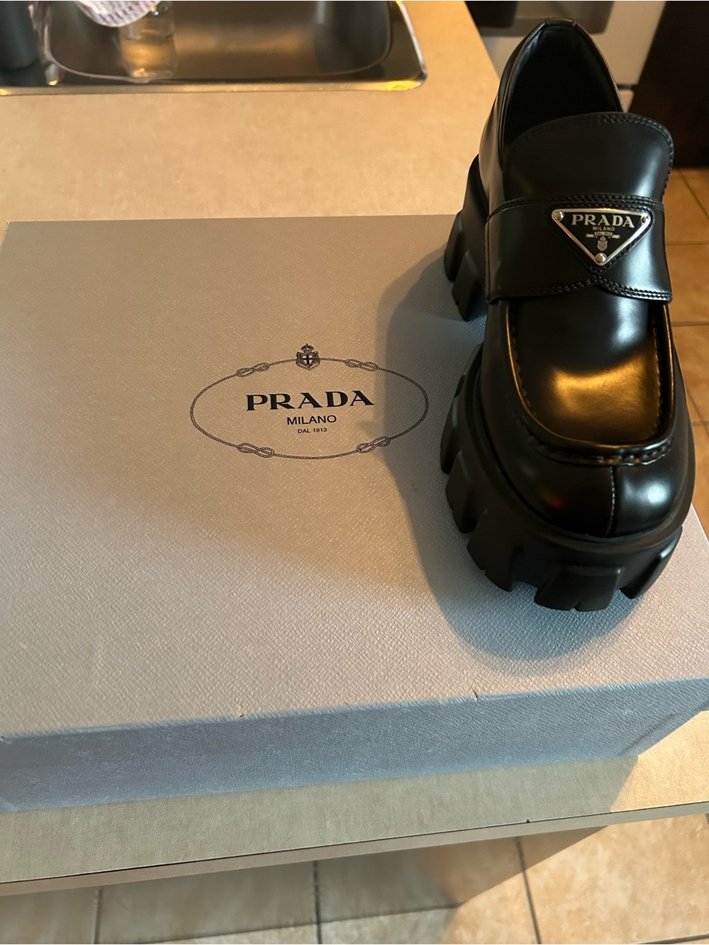 Prada monolith loafers 37 (like new)